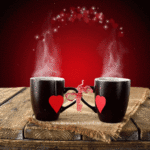 Tazas de cafe con amor